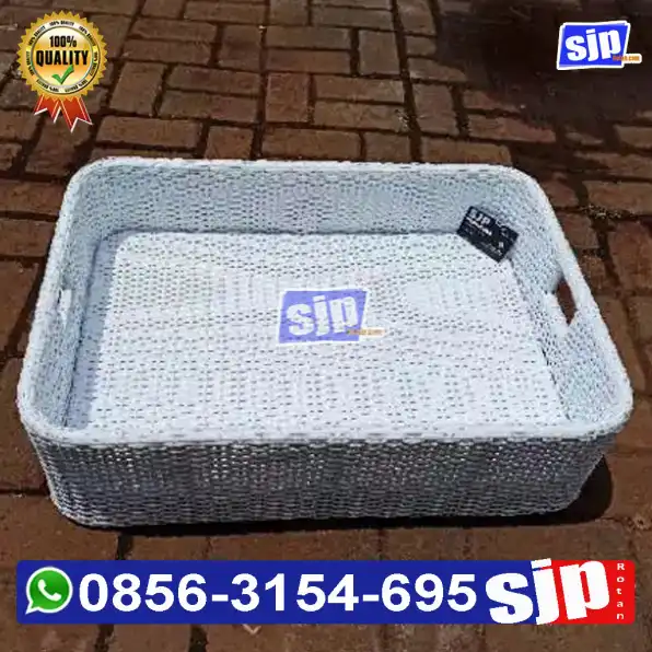 085755969664, floating tray rotan sintetis / nampan apung rotan sintetis plastik rangka aluminium