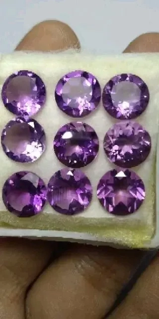 natural kecubung round cut natural amethyst