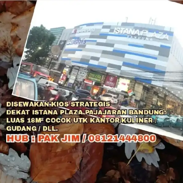 DIKONTRAKKAN KIOS 3X6M DEKAT ISTANA PLAZA BANDUNG. STRATEGIS COCOK UNTUK TEMPAT USAHA