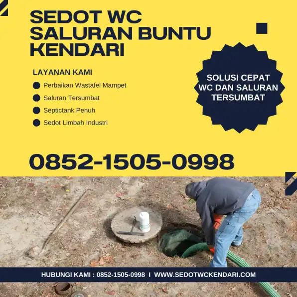 Sedot Wc Kendari Saluran Tersumbat - 0852 1505 0998