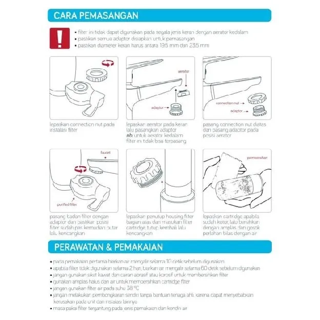 Saringan Air / Saringan Kran / Filter Air Waterplus - FFT 023 (12 Step Filter Process)