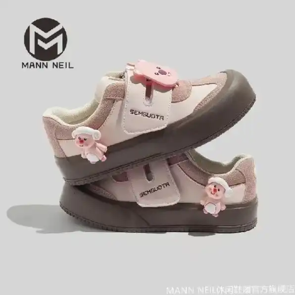 sepatu papan bawah tebal siswa perempuan seratus desain sepatu putih kecil kasual