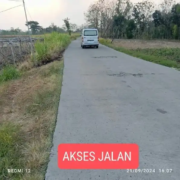 TANAH 540M2 DI TEPI JALAN DPU GULI GEMANTAR MONDOKAN SRAGEN 