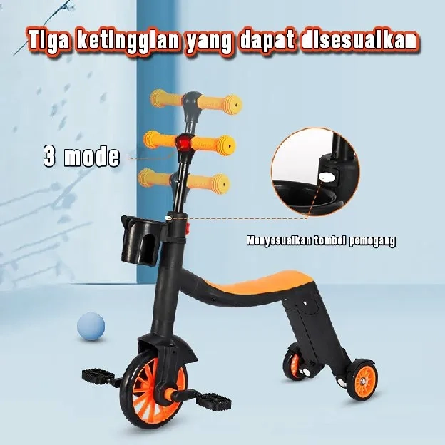 Kids Baby Walker Child's Balance Car Multifunctional Deformable Balance Bike for Children Satu Kelua