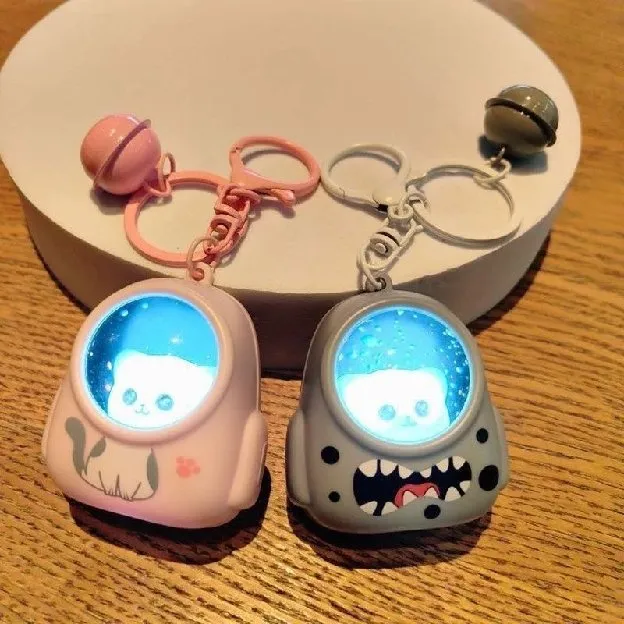 Gantungan Kunci Backpack/Cat Keychain/Cat Karakter Keychain With Night Lamp/Multifungsi Astronot Cut