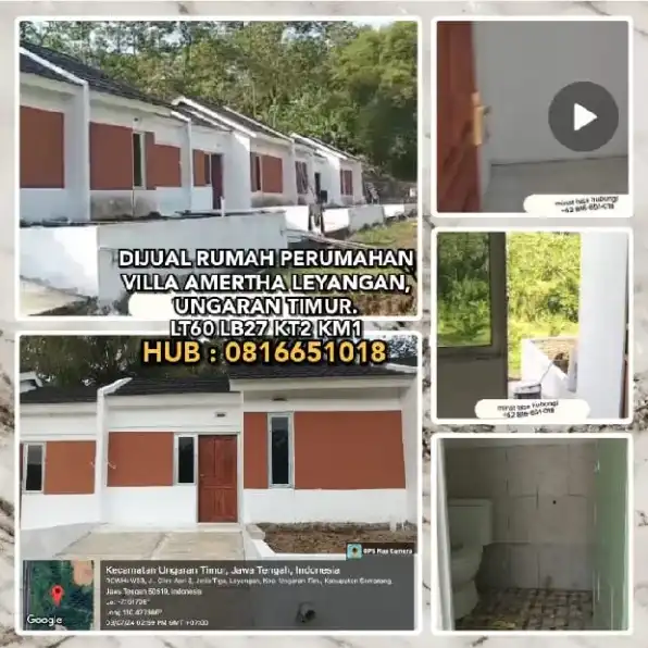 DIJUAL RUMAH PERUMAHAN VILLA AMERTHA LEYANGAN, UNGARAN TIMUR.LT60 LB27 KT2 KM1.H: 0816651018>>