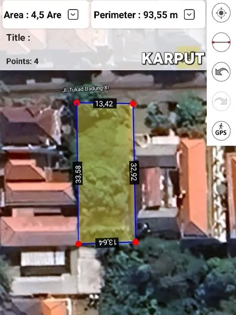 Dijual 4,5 are, Jl. Tukad Badung Renon Denpasar Selatan