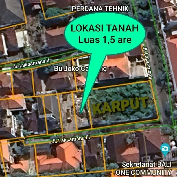 Dijual 1,5 are, Jl. Laksamana PLAZA RENON Sumerta Klod Denpasar