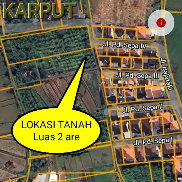 Dijual 2 are, Jl. Pondok Sepa Bajataki Padangsambian Kaja Gatsu Barat Denpasar