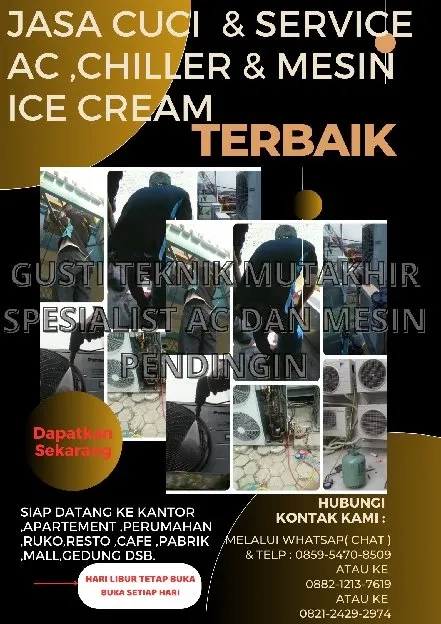 Service segala macam mesin pendingin Seperti Mesin es krim ,Chiller,Freezer dll Panggilan 