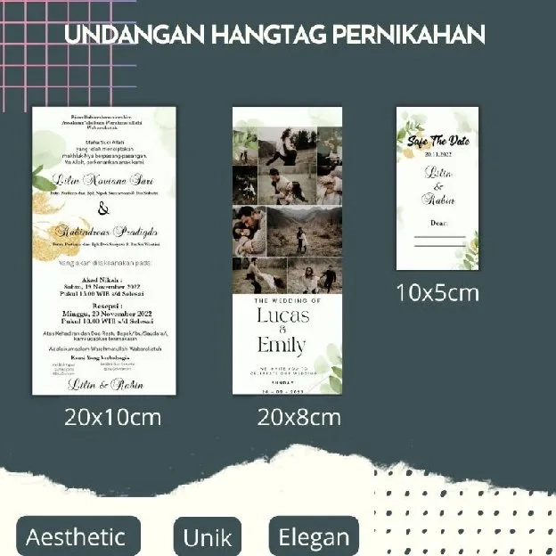 UNDANGAN PERNIKAHAN HANGTAG UNIK ELEGAN SIMPLE MURAH - UNDANGAN VIRAL