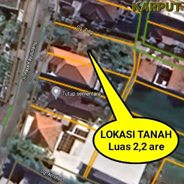 Dijual 2,2 are, Jl. Kayu Tulang SELATAN Canggu Kuta Utara