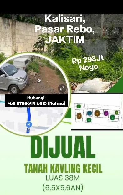 Tanah Kavling Murah Pekayon kalisari Pasar rebo Jakarta timur