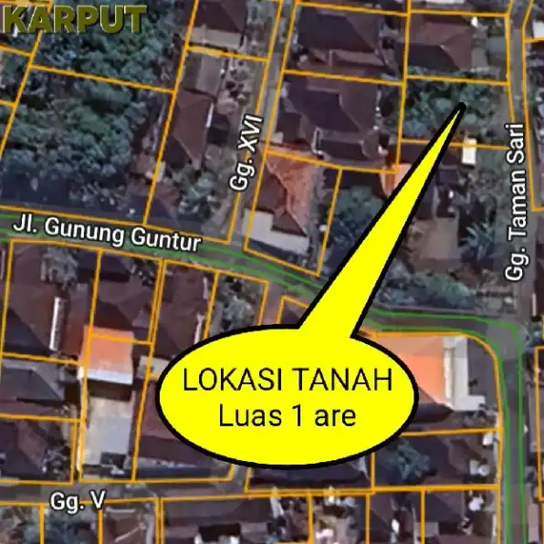 Dijual 1 are, Jl. Gunung Guntur Belakang POLTABES Padangsambian Denpasar