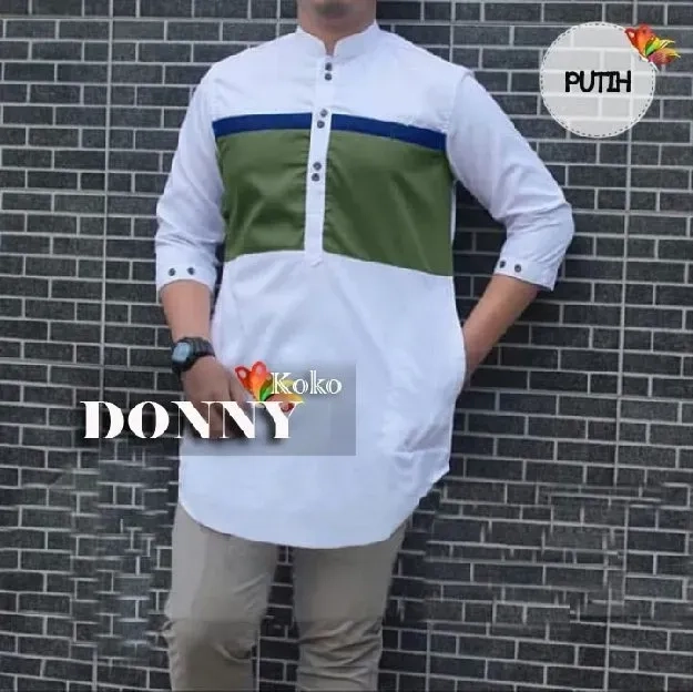 Ec Blouse Koko Pria Donny Putih l atasan fashion baju kemeja koko wanita