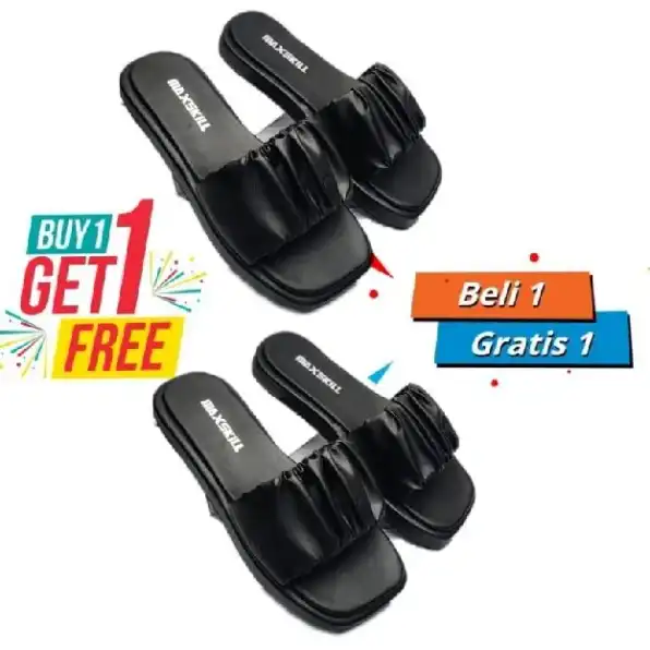 buy 1 get free 1 ( beli 1 gratis 1 ) sandal wanita slop silang maxskill desain simpel harga termurah