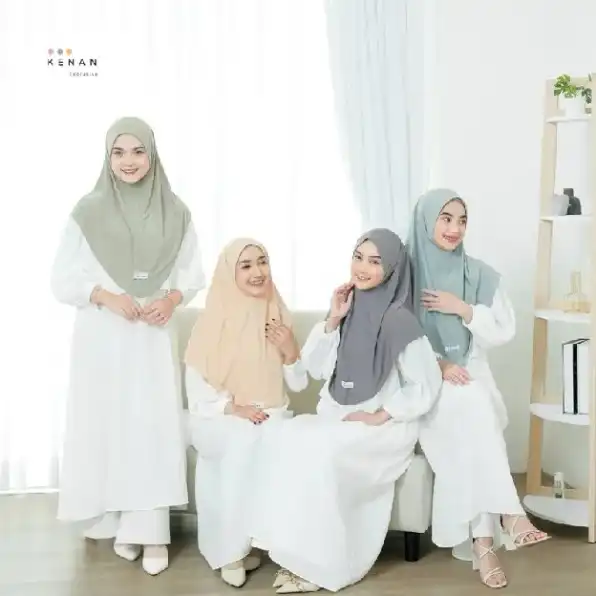 KENAN - Daily Hijab Pastel Instan Size L / Bergo Non PEt Antem Matt Jersey kenan