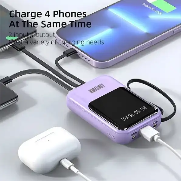 Powerbank 30000mAh Mini With 4 Kabel Data Usb Fast Charging