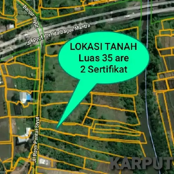 Dijual 35 are, Jl. Pantai SIYUT Bypass Bagus Mantra Tulikup Gianyar