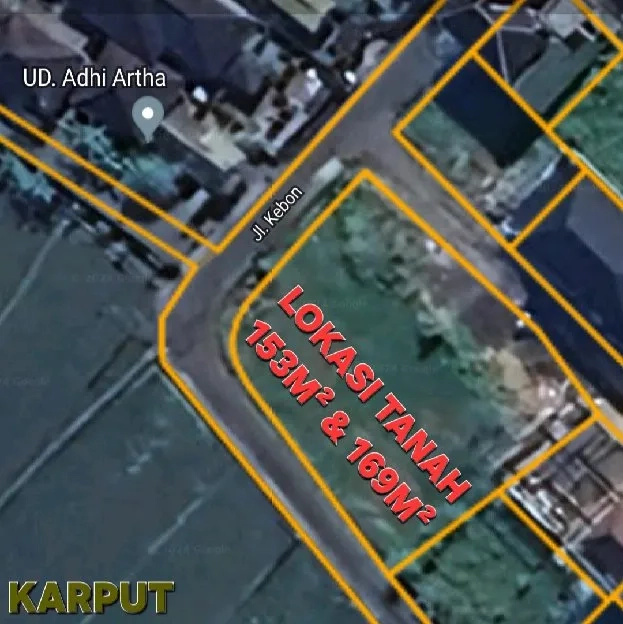 Dijual 1,53 & 1,69 are, Jl. Kebon Raya Tuka Raya Buduk Mengwi