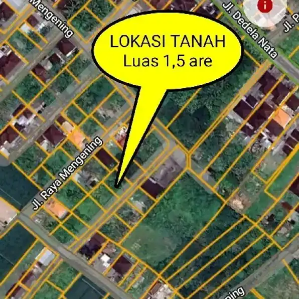 Dijual 1,5 are, Jl. Raya Mengening Dedela Nata Pamtai Kedungu Nyitdah Kediri Tabanan