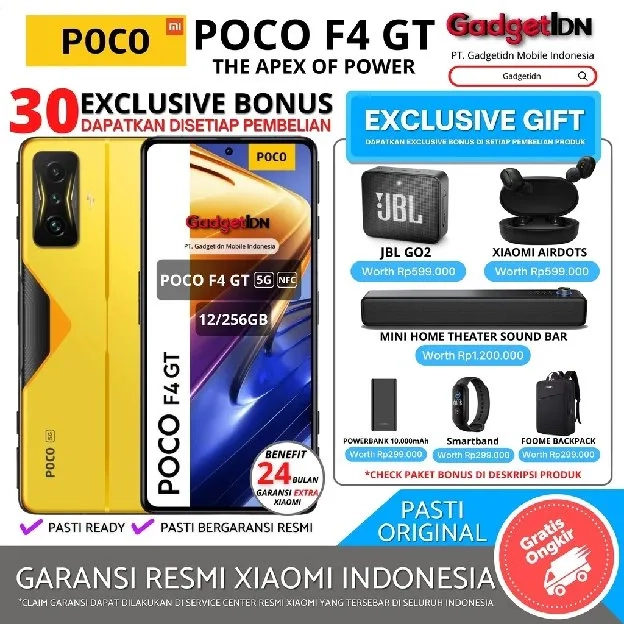 POCO F4 GT 5G 12/256GB GARANSI RESMI XIAOMI INDONESIA