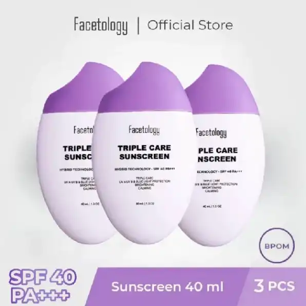 Facetology Bundling Triple Care Sunscreen SPF 40 PA+++ 40ML & BIG SIZE Triple Care Sunscreen SPF 40