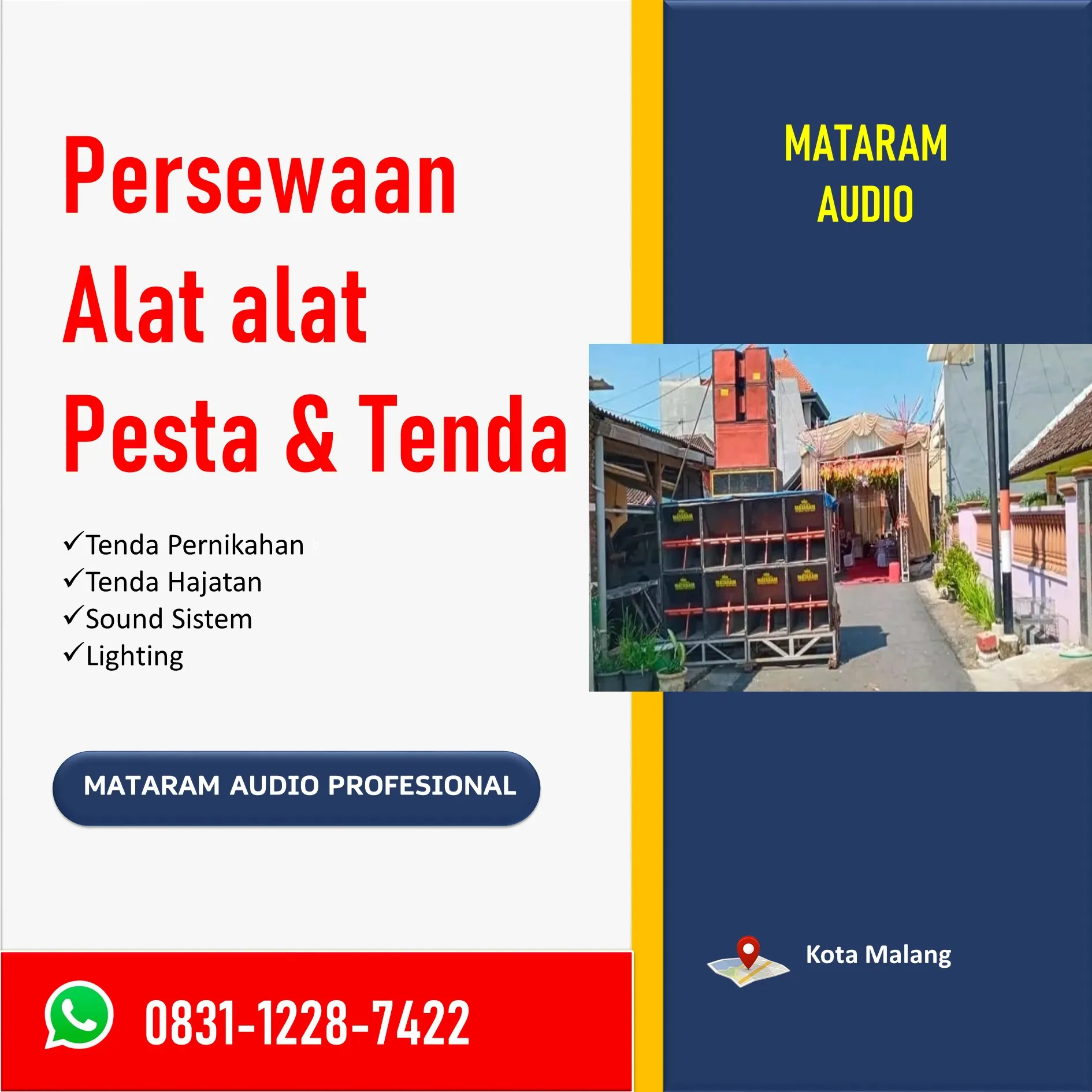 WA: 0831-1228-7422, Temukan Sewa Alat Pesta Murah di Malang