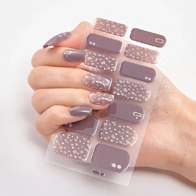 Fake Nail Sticker 14Pcs Nail Art Stiker Premium