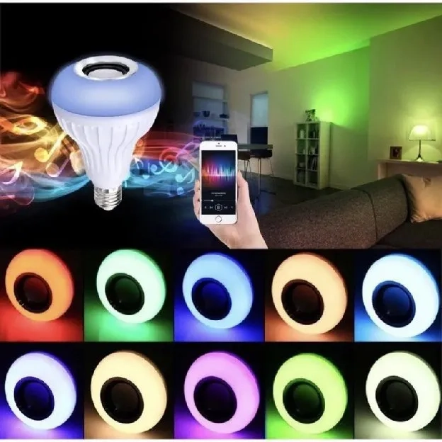 Lampu Bohlam SpeakerMusik 2 in 1 Bluetooth wireless - LED RGB remote E27 Hias kamar tidur Music disc