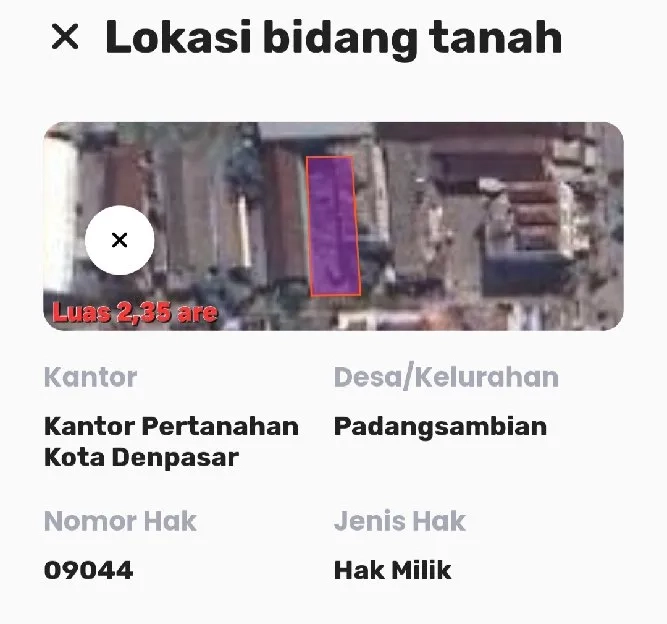 Dijual 2,35 are, Jl. Padang Gajah Utara BALIMED Mahendradata Denpasar