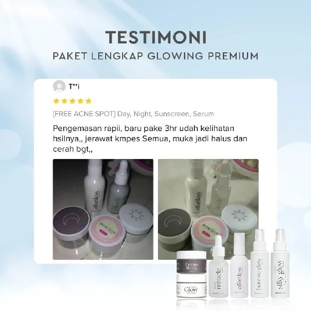 KYMM SKIN [5pcs + Free Pouch] Paket Glowing Premium [Face Wash 100ml, Face Mist 100ml, Bakuchiol Ser