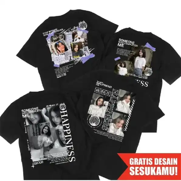 Kaos Custom Foto Aesthetic Murah / Kaos Sablon Satuan / Kaos Sablon Digital DTF Premium