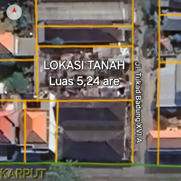 Dijual 5,24 are, Jl. Tukad Badung XVI Renon Denpasar Selatan