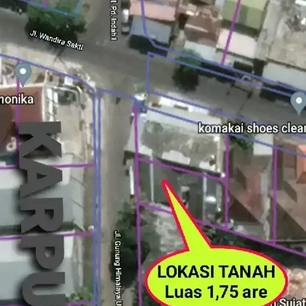 Dijual 1,75 are, Jl. Himalaya Utara Depan ISTANA BUAH Buluh Indah Mahendradata Denpasar