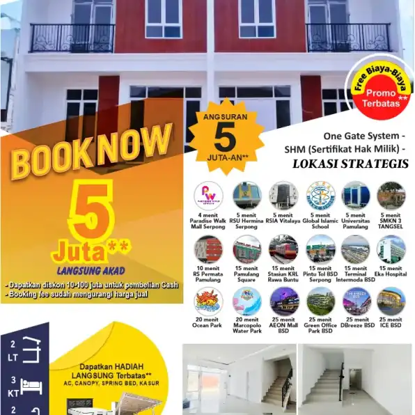 Rumah Syafira Sinta Residence 2 Lantai Tanpa Dp