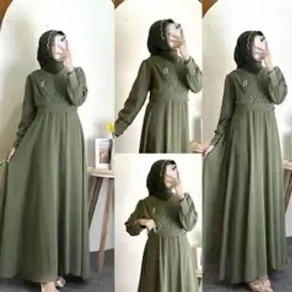 DRESS MAXI CERUTY DRESS FREE BELT/GAMIS MODERN MEWAH/GAMIS LEBARAN TERBARU