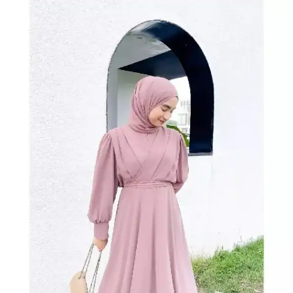 DRESS MAXI CERUTY DRESS FREE BELT/GAMIS MODERN MEWAH/GAMIS LEBARAN TERBARU