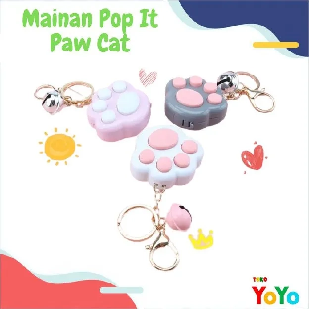 Mainan Pop It Gantungan Kunci Jennie BlackPink Elektronik Mainan Anak Cat Paws Fidget Toys