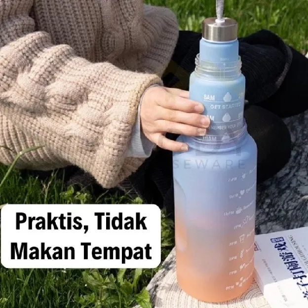 Botol Minum Beranak 3in1 Gradiasi Tritan Viral 2000ml + 1000ml + 300ml