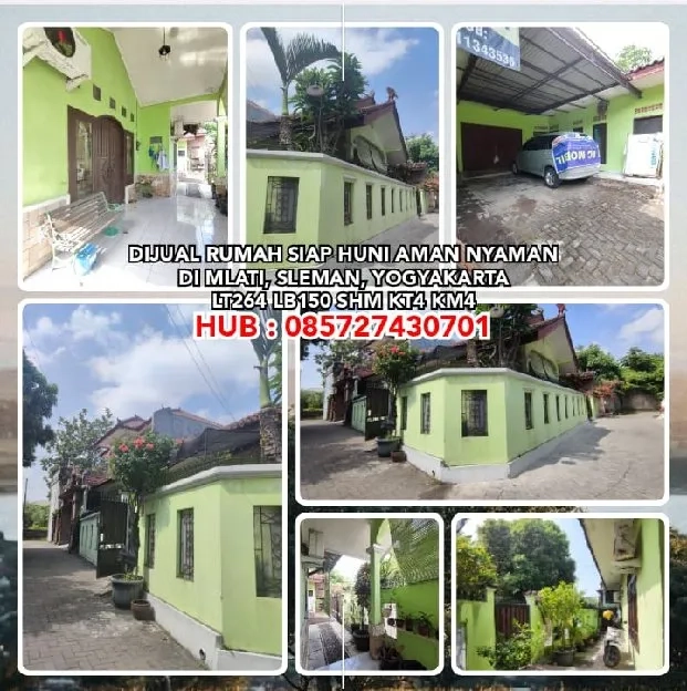 DIJUAL RUMAH DI MLATI, SLEMAN, YOGYAKARTA.LT264 LB150 SHM KT4 KM4.H:085727430701* 