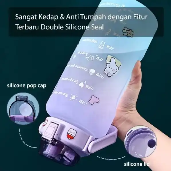 BOTOL MINUM VIRAL MOTIVASI GRADASI 2 LITER STIKER 2D 3D 2L