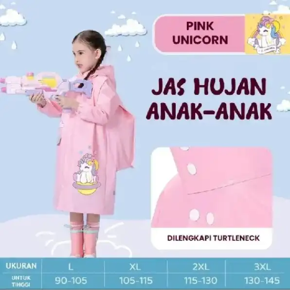 Jas hujan anak/mantel anak /hoodie anak laki laki dan perempuan ponco dengan topi extra