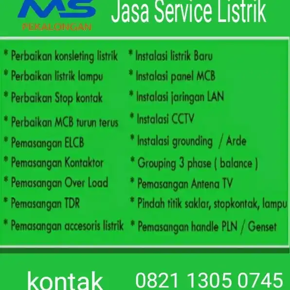 Tukang Listrik Pekalongan 082113050745