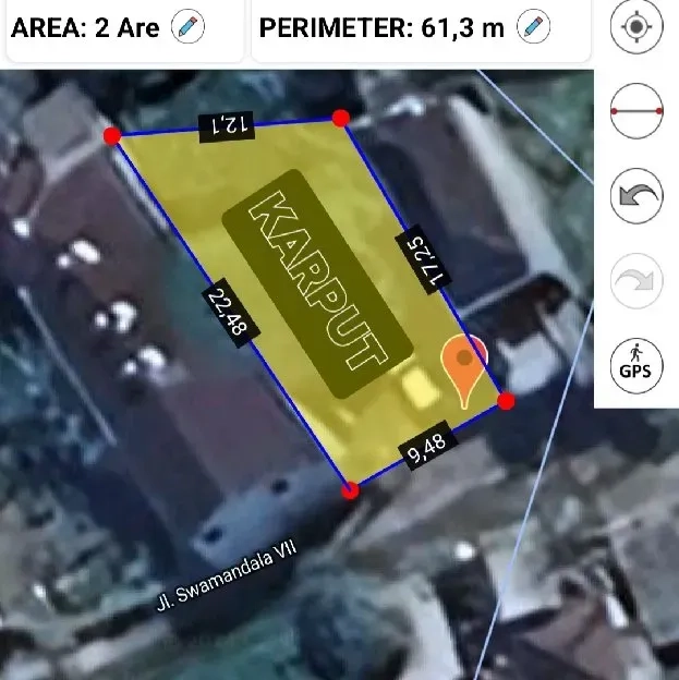 Dijual 2 are, Jl. Swamandala Kebo Iwo Utara Padangsambian Kaja Denpasar