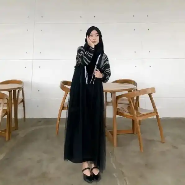 SET COUPLE TENUN OUTER TULLE X KEMEJA BLACK TORAJA ORIGINAL