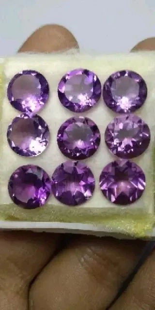 natural kecubung round cut natural amethyst