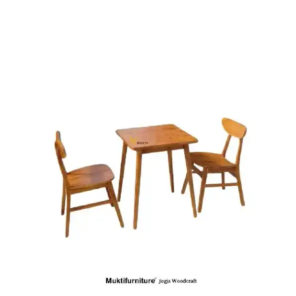 Meja Makan Scandinavian Minimalis Aesthetic 4 Kursi 