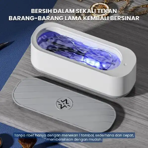 Ultrasonic Cleaner Dengan Ultra Violet Alat Pembersih Kacamata Perhiasan Cincin Portable portabel