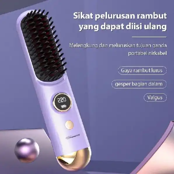 Catok Sisir Pelurus Rambut Hair Straightener 2 in 1 catokan sisir listrik Portabel